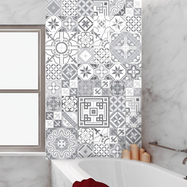 Sada 60 dekoratívnych samolepiek na stenu Ambiance Shades of Grey, 15 × 15 cm-image-3