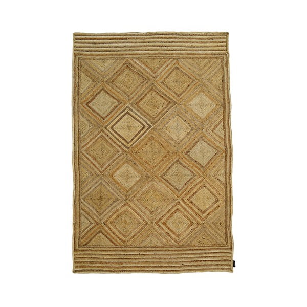 Ručne tkaný koberec z juty Bakero Mustard, 120 × 180 cm