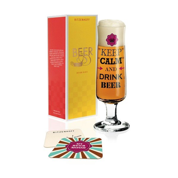 Set pivného pohára z krištáľového skla a 5 podtáciek Ritzenhoff Gabriel Weir, 390 ml-image-1