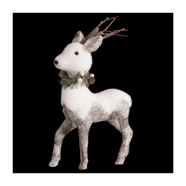 Biela vianočná dekorácia Unimasa Deer, výška 45 cm