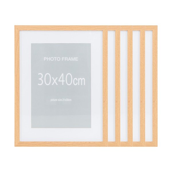 Rámčeky v súprave 5 ks v prírodnej farbe 30x40 cm Marbella – House Nordic