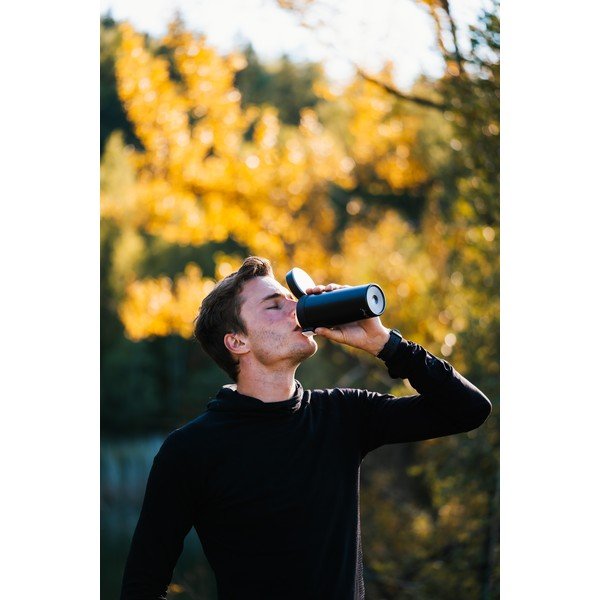 Čierny cestovný termohrnček Vialli Design Fuori, 400 ml-image-2