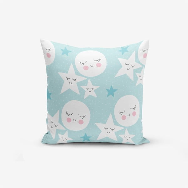 Obliečka na vankúš s prímesou bavlny Minimalist Cushion Covers With Points Moon Star, 45 × 45 cm