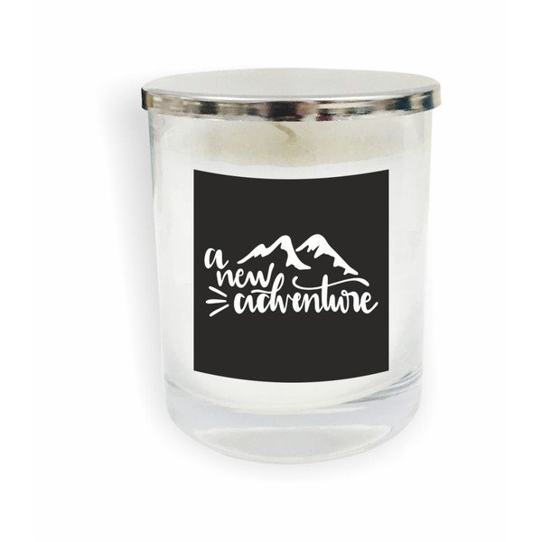 Biela sviečka North Carolina Scandinavian Home Decors Motto Glass Candle V5