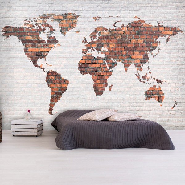 Veľkoformátová tapeta Bimago Brick World Map, 400 x 280 cm-image-1