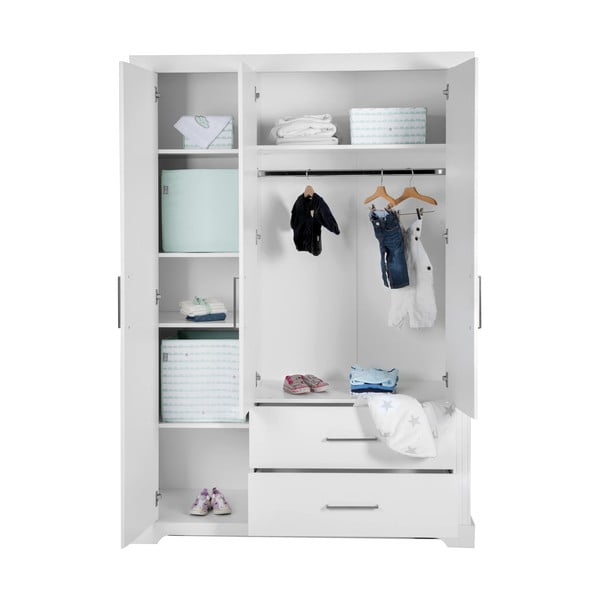 Biela detská šatníková skriňa 139x199 cm Maxi – Roba-image-3