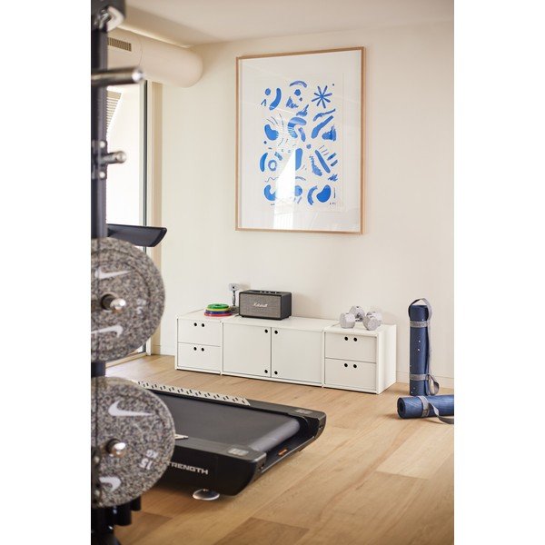 Krémovobiely TV stolík 157x42x40 cm Wally – Teulat-image-1