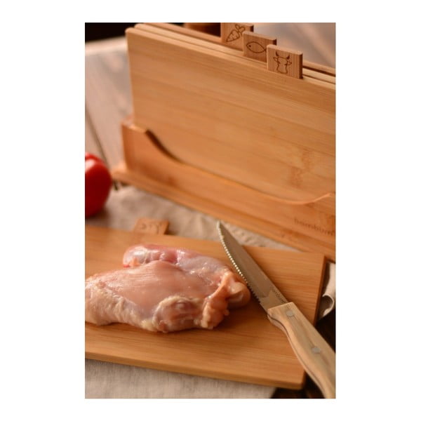 Súprava 4 bambusových dosiek so stojanom Bambum Tapenade-image-1