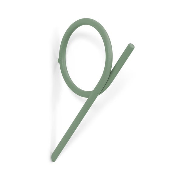 Sivozelený nástenný oceľový háčik Tuba M – Spinder Design