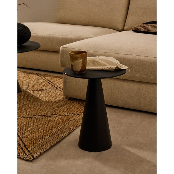 Okrúhly odkladací stolík so sklenenou doskou ø 35 cm Wilshire – Kave Home-image-1