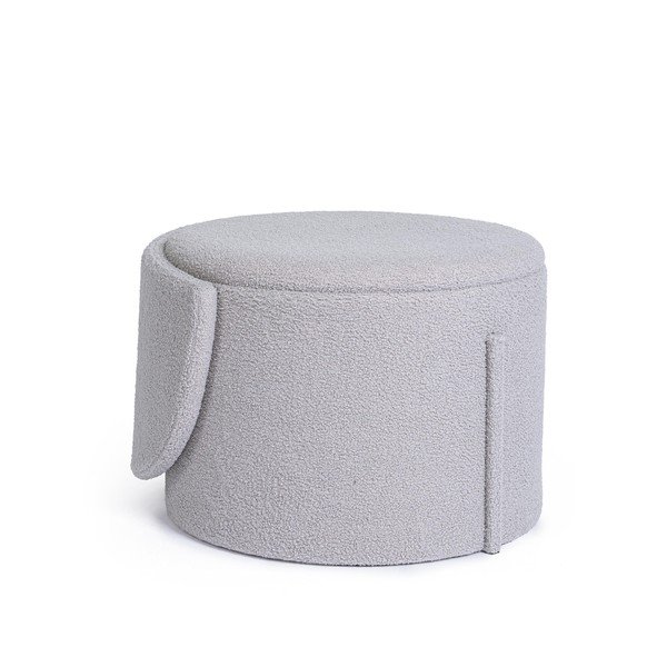 Svetlosivý taburet z textílie buklé Anthea – Yes Everyday-image-4