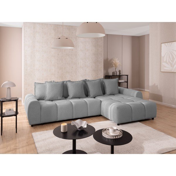 Sivá rohová pohovka (pravý roh/s leňoškou) Albane  – Ropez-image-1