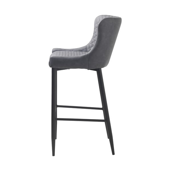 Sivá barová stolička z imitácie kože (výška sedadla 77 cm) Ottowa – Unique Furniture-image-4