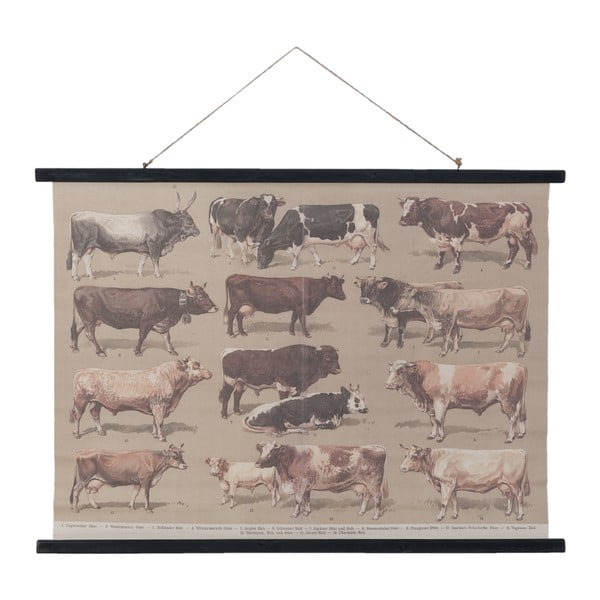Nástenná dekorácia Clayre & Eef Cows, 105 x 76 cm