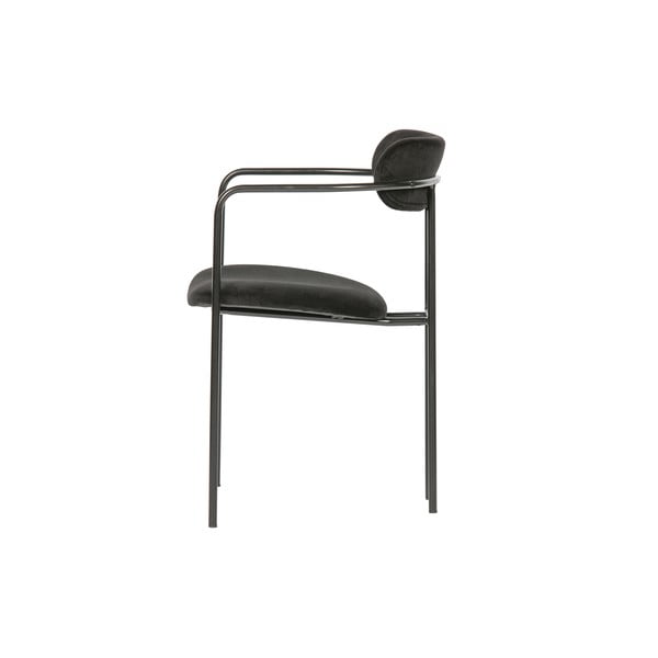 Čierna zamatová jedálenská stolička Ivy – WOOOD-image-3