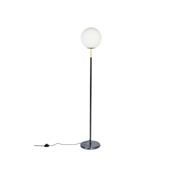 Čierno-biela stojacia lampa so skleneným tienidlom (výška 145 cm) Orion – Zuiver