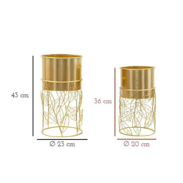 Kovové obaly na kvetináče v súprave 2 ks ø 23 cm Livi – Mauro Ferretti-image-3