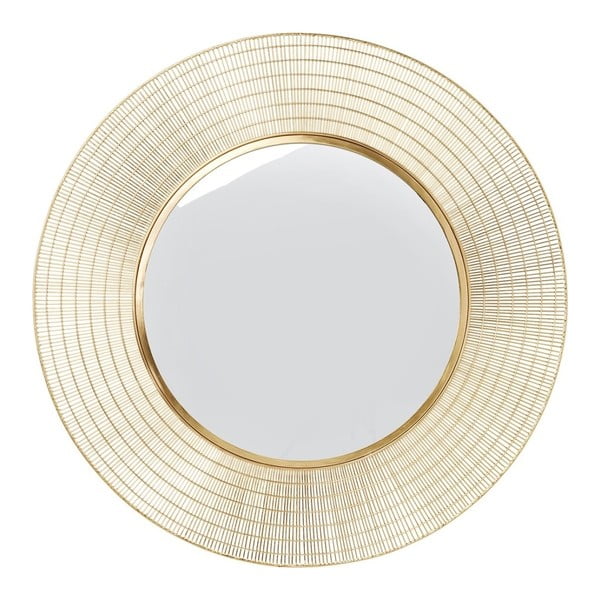 Zrkadlo zlatej farby Kare Design Nimbus, ⌀ 90 cm