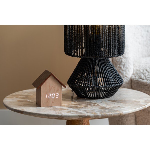 Čierna stolová lampa s tienidlom z papierového výpletu (výška 30 cm) Forma – Leitmotiv-image-4