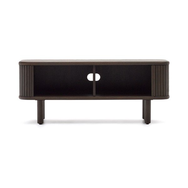 Tmavohnedý TV stolík v dekore jaseňa 120x50 cm Mailen – Kave Home-image-3