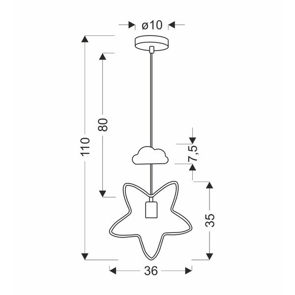 Čierno-biele detské svietidlo s kovovým tienidlom Single - Candellux Lighting-image-2