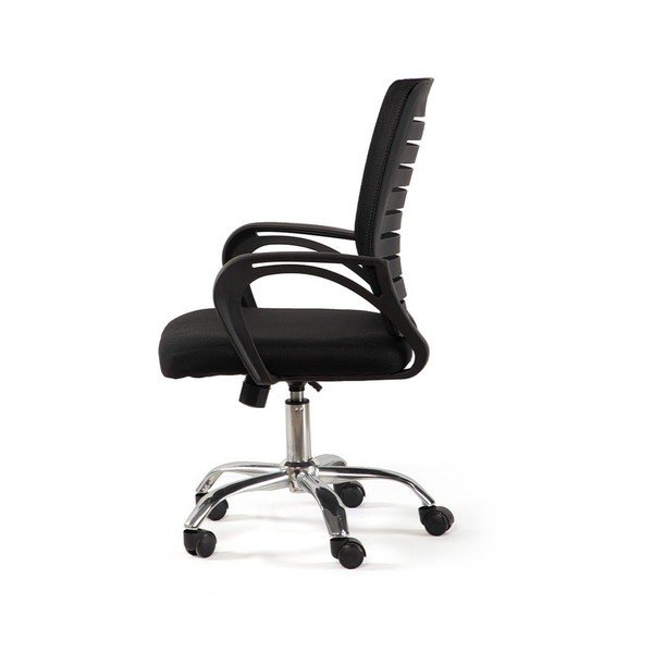 Čierna čalúnená kancelárska stolička Evon – Bonami Essentials-image-3