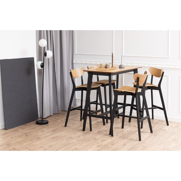 Barové stoličky v čierno-prírodnom farebnom prevedení z kaučukového dreva v súprave 2 ks 105 cm Roxby – Actona-image-3