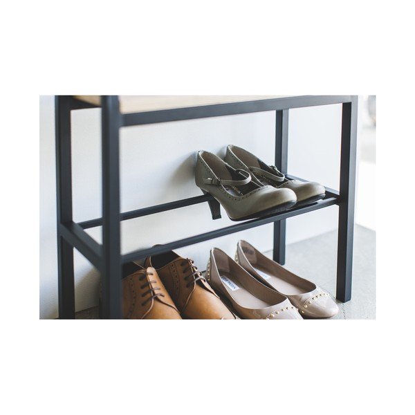 Kovový stojan na topánky v čierno-prírodnej farbe Tower – YAMAZAKI-image-4