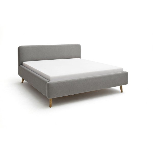 Taupe čalúnená dvojlôžková posteľ bez roštu 180x200 cm Mattis – Meise Möbel
