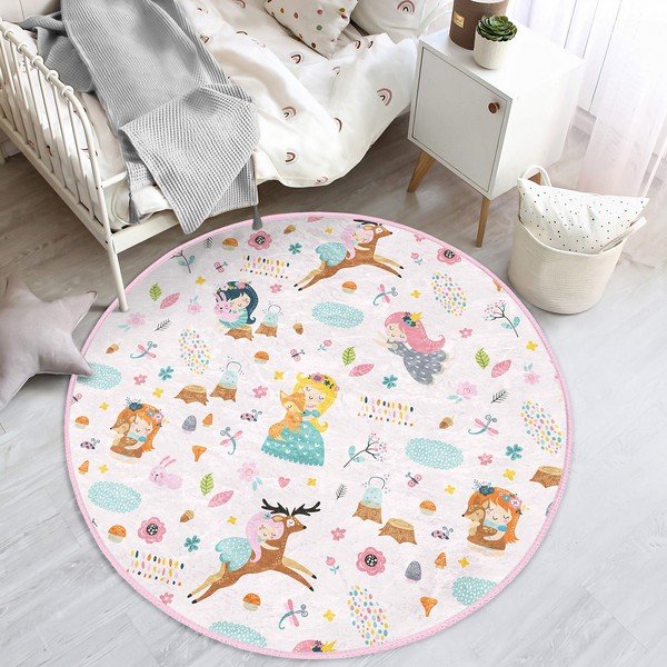 Svetloružový detský koberec ø 80 cm Comfort – Mila Home-image-4