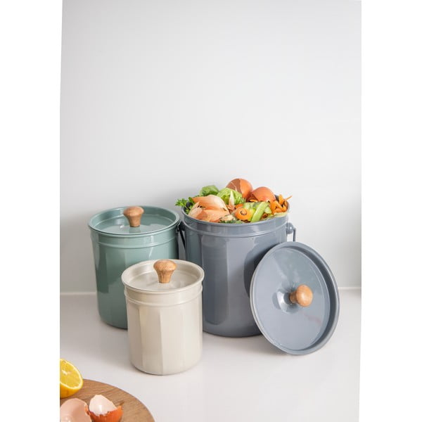 Oceľové nádoby na kompostovateľný odpad v súprave 3 ks - Kitchen Craft-image-1