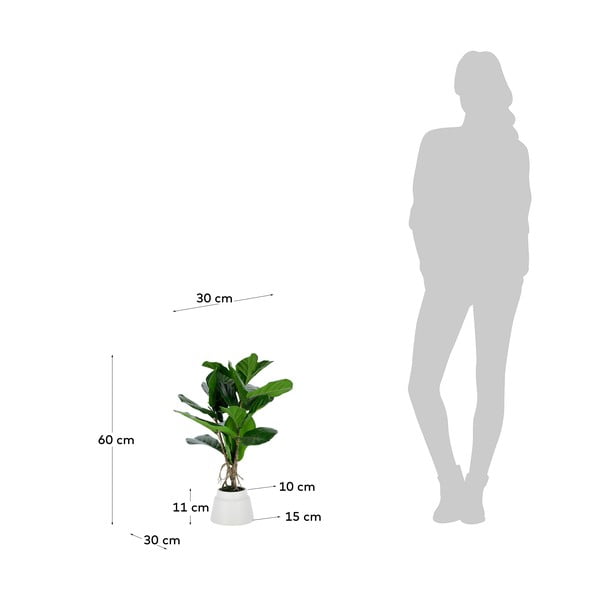 Umelý fikus (výška  60 cm) Lyrata – Kave Home-image-2