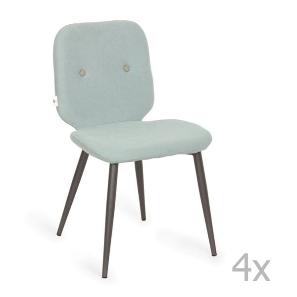 Sada 4 mentolovomodrých jedálenských stoličiek Design Twist Tabou