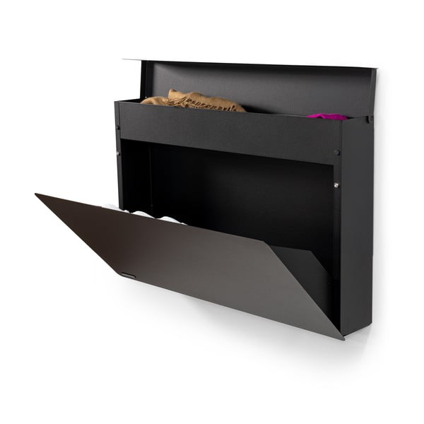 Čierna kovová výklopná/závesná skrinka na topánky 78x48x13 cm Luigi – Spinder Design-image-4