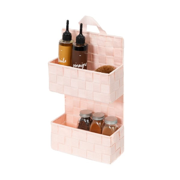 Svetloružový dvojposchodový závesný košík Compactor Bristol-image-4