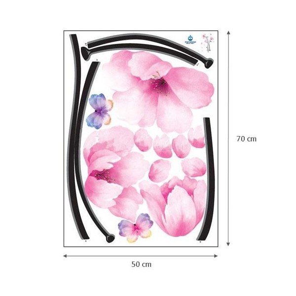Sada samolepiek Ambiance Pink Flowers And Butterflies-image-1