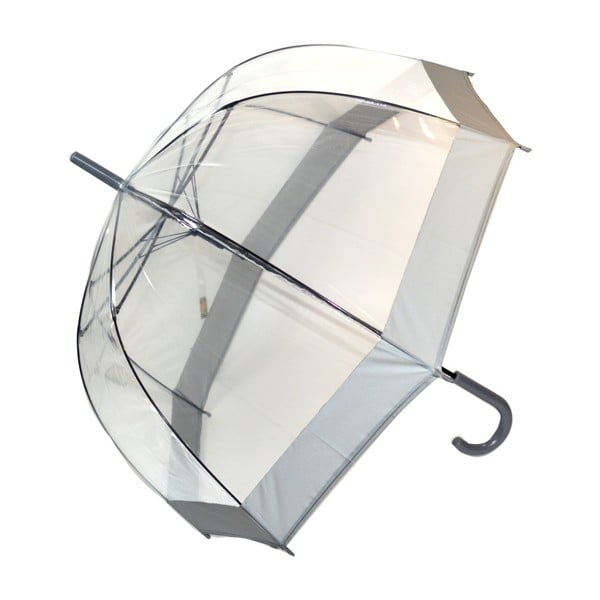 Transparentný dáždnik s bielymi detailmi Ribbon