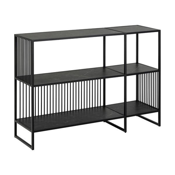 Čierna knižnica v dekore kameňa 120x83 cm Strington – Actona-image-2