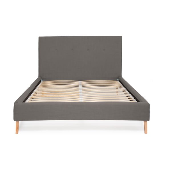 Sivá posteľ Vivonita Kent Linen, 200 × 140 cm