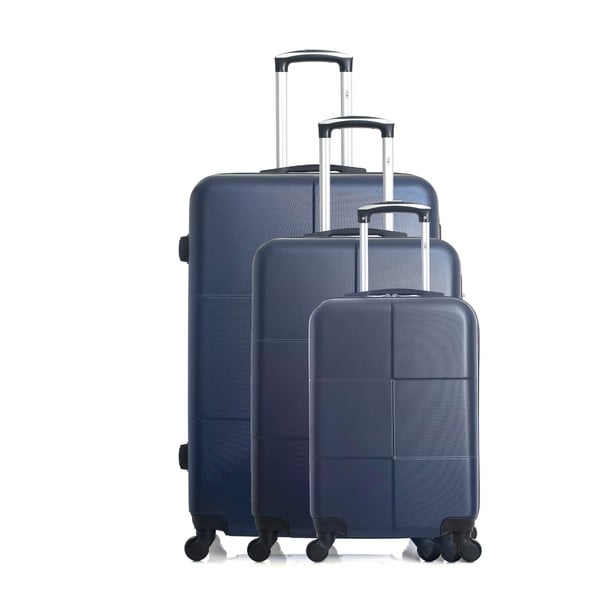 Sada 3 modrých cestovných kufrov na kolieskach Hero Coronado