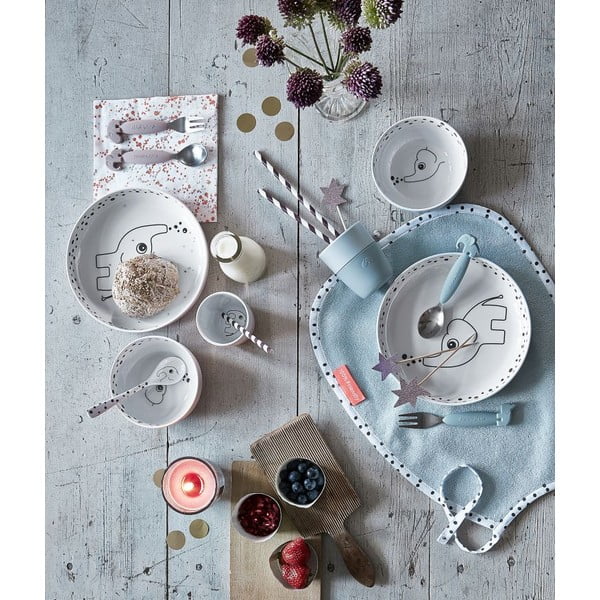 Súprava 3 ružových jedálenských lyžičiek Done by Deer Happy Dots-image-1