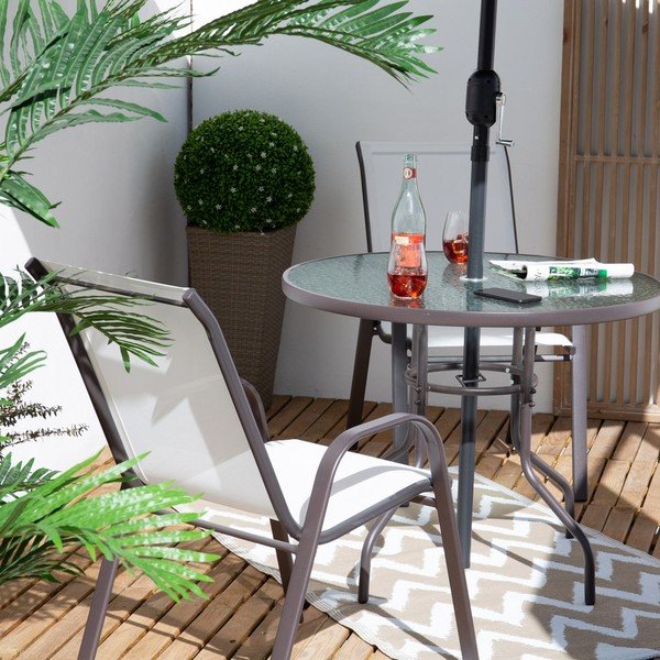 Čierno-biela záhradná stolička Clasic - LDK Garden-image-1