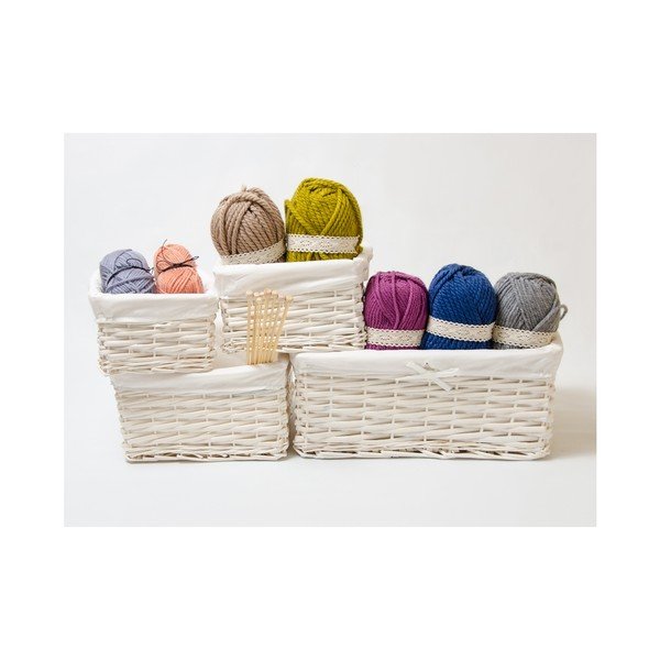 Set 4 košíkov Wicker Beige-image-1