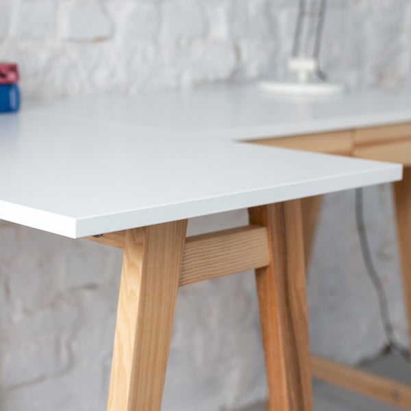 Pracovný stôl s bielou doskou 85x115 cm Luka - Ragaba-image-2