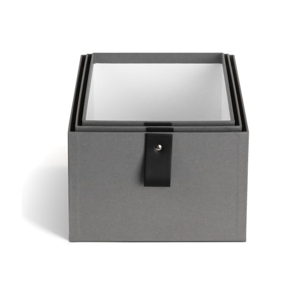 Sivé kartónové úložné boxy v súprave 3 ks 20,5x29,5x14,5 cm Aston Paper Laminate – Bigso-image-3