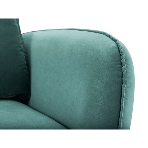 Petrolejovomodré zamatové kreslo s čiernymi nohami Kooko Home Lento-image-3