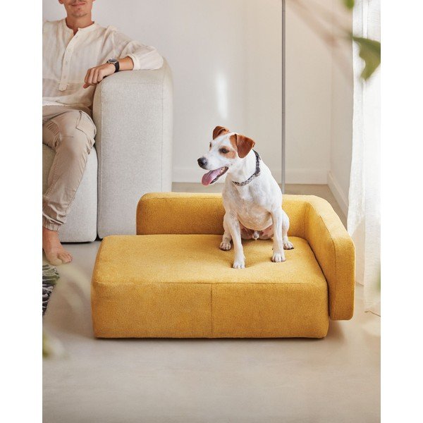 Pelech pre psov v horčicovej farbe 73x60 cm Bowie - Kave Home-image-4