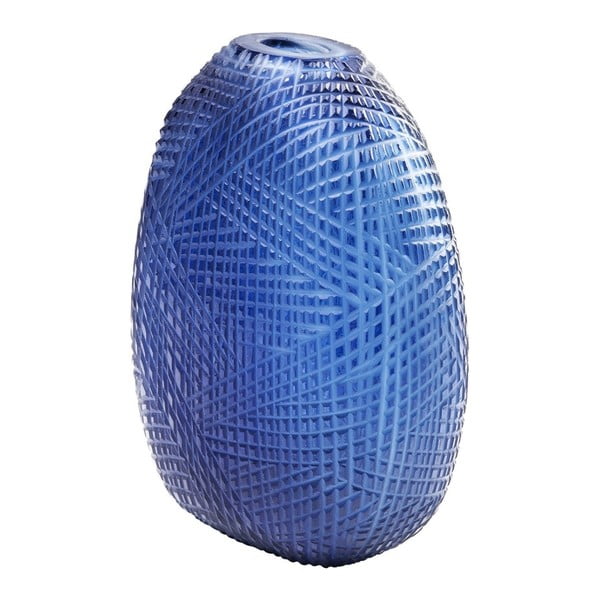 Modrá váza zo skla Kare Design Harakiri, výška 25 cm
