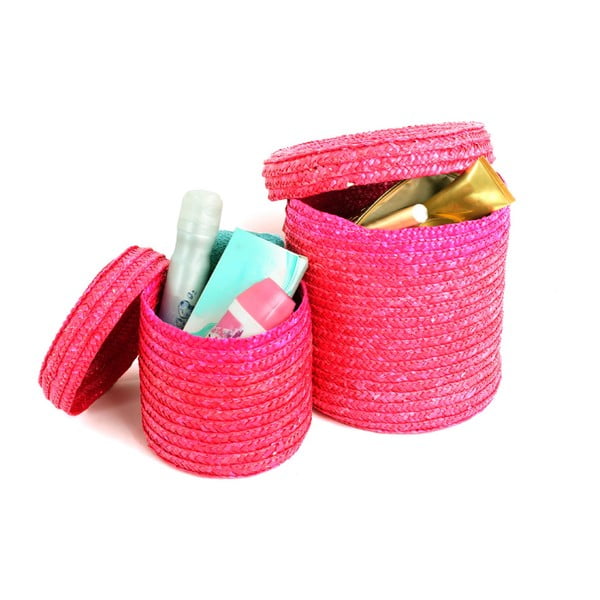 Sada 2 ružových košíkov na drobnosti Premier Housewares Straw-image-1