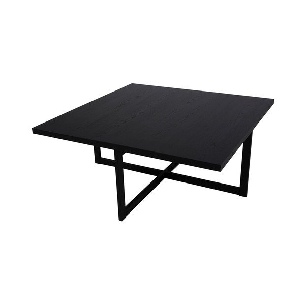 Čierny konferenčný stolík z dubového dreva Canett Elliot, 100 x 100 cm-image-3